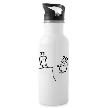 71 Jahre alt - 71. Geburtstag Spaß 71 Jahre altes Geschenk - Trinkflasche mit integriertem Trinkhalm - Weiß - Rechts