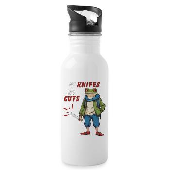 NO KNIVES NO CUTS - Water bottle with straw - white - Right