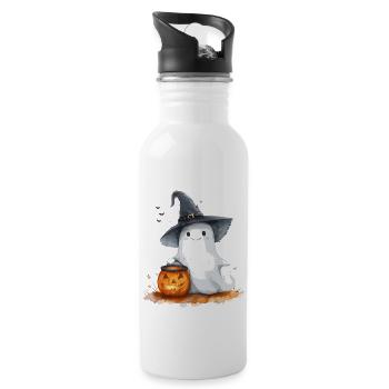 Cadeau d’Halloween Femmes Hommes Enfants Décoration - Gourde avec paille intégrée - blanc - Droite