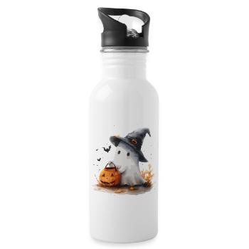 Cadeau d’Halloween Femmes Hommes Enfants Décoration - Gourde avec paille intégrée - blanc - Droite