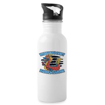 When In Doubt Paddle Harder Paddler Drummer Team - Water bottle with straw - white - Right