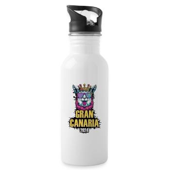 Gran Canaria 2024 Alpaca Party Holiday - Water bottle with straw - white - Right