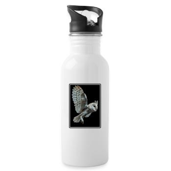 Barn Owl Schleiereulen Schleiereule - Water bottle with straw - white - Right