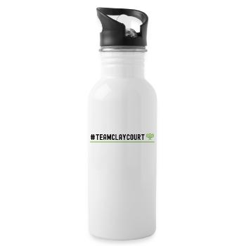 Funny Tennis Player Racket - Trinkflasche mit integriertem Trinkhalm - Weiß - Rechts