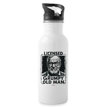 GRUMPY OLDMAN - Water bottle with straw - white - Right
