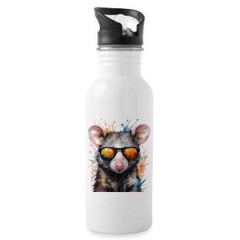 Lunettes de soleil Opossum Imprimé de design animalier coloré - Gourde avec paille intégrée - blanc - Droite
