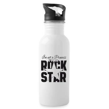 Je ne suis pas une princesse, je suis une rock star - Gourde avec paille intégrée - blanc - Droite