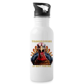 TRUTHAHN THANKSGIVING IS NOT FOR ME - Trinkflasche mit integriertem Trinkhalm - Weiß - Rechts