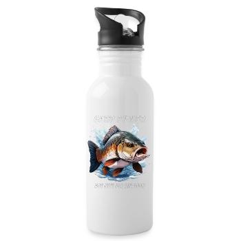 CARP POWER NOT JUST FOR THE HOOK - Water bottle with straw - white - Right