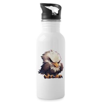 Bald Eagle Weißkopfseeadler - Water bottle with straw - white - Right