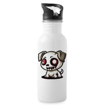 Hund Halloween Zombie Baby - Trinkflasche mit integriertem Trinkhalm - Weiß - Rechts