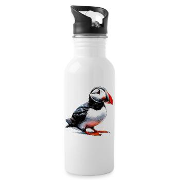 Puffin - Water bottle with straw - white - Right