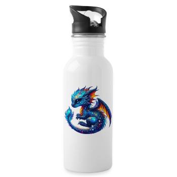 Dragon - Gourde avec paille intégrée - blanc - Droite