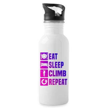 Herren Damen Bouldering Kletterer Klettern - Trinkflasche mit integriertem Trinkhalm - Weiß - Rechts