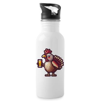 Truthan Bier Pixel - Trinkflasche mit integriertem Trinkhalm - Weiß - Rechts