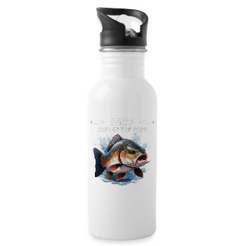 CARP KING OF THE POND - Trinkflasche mit integriertem Trinkhalm - Weiß - Rechts