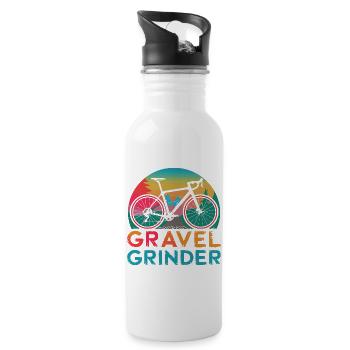Gravel Grinder Bike Sunset - Water bottle with straw - white - Right