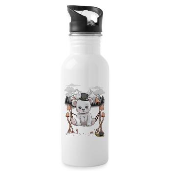 Teddy Bear Tyrolean Tyrol Austria Hammock Bear - Water bottle with straw - white - Right