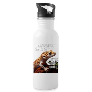 LEOPARD GECKOS LITTLE DINO KINGS - Trinkflasche mit integriertem Trinkhalm - Weiß - Rechts