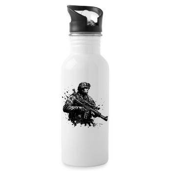 ARMEE 02 - Trinkflasche mit integriertem Trinkhalm - Weiß - Rechts