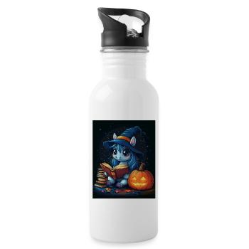 Cadeau d’Halloween Femmes Licorne Hommes Enfants - Gourde avec paille intégrée - blanc - Droite