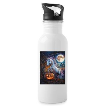 Cadeau d’Halloween Femmes Licorne Hommes Enfants - Gourde avec paille intégrée - blanc - Droite