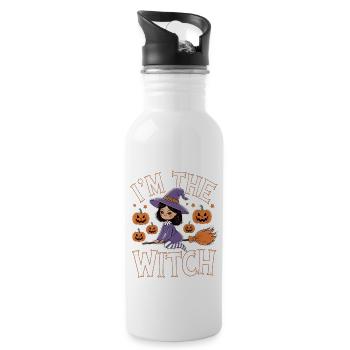 Sorcière d’Halloween Je suis la sorcière Halloween - Gourde avec paille intégrée - blanc - Droite
