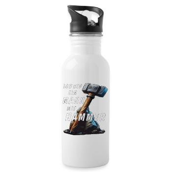 I'M A MAN WITH A HAMMER - Water bottle with straw - white - Right
