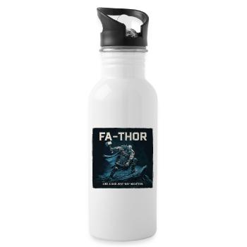 FA-THOR Like a Dad Just Way Mightier Viking - Water bottle with straw - white - Right