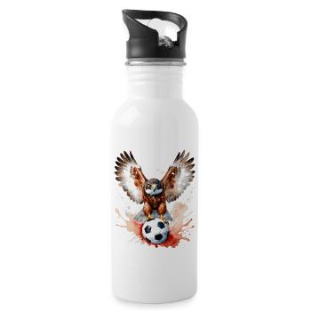 Turul football Hongrie coloré Animal Design Print - Gourde avec paille intégrée - blanc - Droite