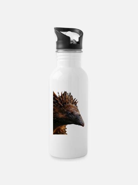 Echidna - Water bottle with straw - white