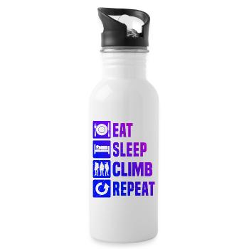 Bouldern Klettern Climbing Herren Kletterer - Trinkflasche mit integriertem Trinkhalm - Weiß - Rechts