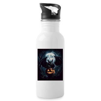 Cadeau d’Halloween Femmes Chauve-souris Hommes Enfants - Gourde avec paille intégrée - blanc - Droite