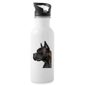 Cane Corso - Trinkflasche mit integriertem Trinkhalm - Weiß - Rechts