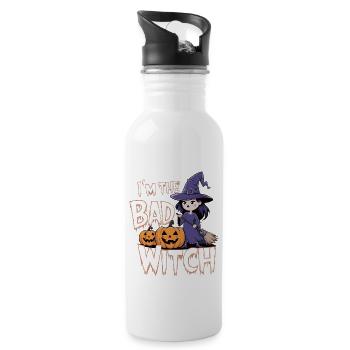 Sorcière d’Halloween Je suis la mauvaise sorcière - Gourde avec paille intégrée - blanc - Droite