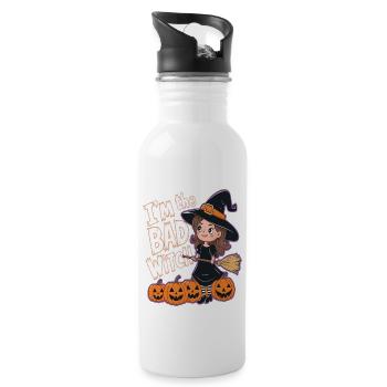 Sorcière d’Halloween Je suis la mauvaise sorcière - Gourde avec paille intégrée - blanc - Droite