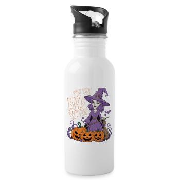 Sorcière d’Halloween Je suis la mauvaise sorcière - Gourde avec paille intégrée - blanc - Droite