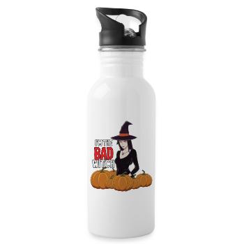 Sorcière d’Halloween Je suis la mauvaise sorcière - Gourde avec paille intégrée - blanc - Droite
