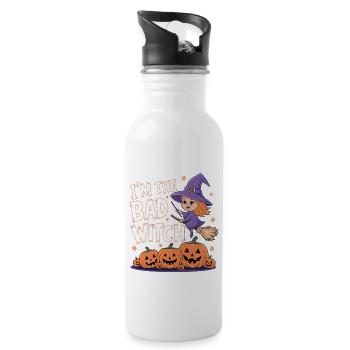 Sorcière d’Halloween Je suis la mauvaise sorcière - Gourde avec paille intégrée - blanc - Droite