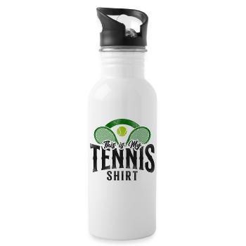 Drôle de raquette de joueur de tennis c’est - Gourde avec paille intégrée - blanc - Droite