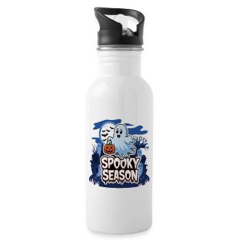 Cute Halloween Ghost Spooky Season Ghost - Water bottle with straw - white - Right