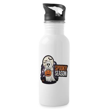 Cute Halloween Ghost Spooky Season Ghost - Water bottle with straw - white - Right