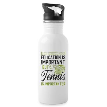 Raquette de joueur de tennis drôle - Gourde avec paille intégrée - blanc - Droite