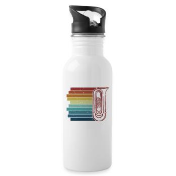 Retro Euphoniumist Instrument Euphonist Player - Trinkflasche mit integriertem Trinkhalm - Weiß - Rechts