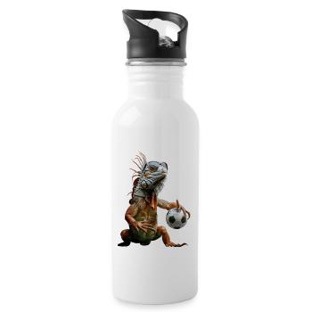Iguana - Water bottle with straw - white - Right