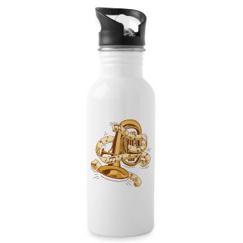 Euphonist Euphoniumist Instrument Spieler Euphonium - Trinkflasche mit integriertem Trinkhalm - Weiß - Rechts