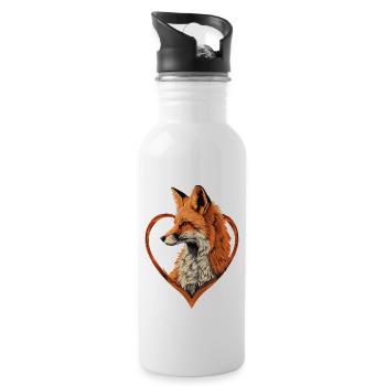 Fuchs - Trinkflasche mit integriertem Trinkhalm - Weiß - Rechts