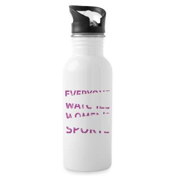 Everyone Watches Women's Sports Female Athletes - Water bottle with straw - white - Right