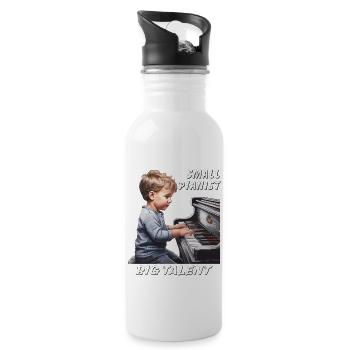 PIANO BOY SMALL PIANIST BIG TALENT - Water bottle with straw - white - Right