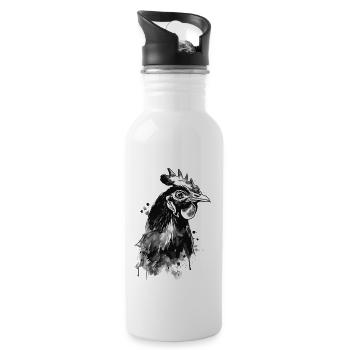 Chicken - Water bottle with straw - white - Right